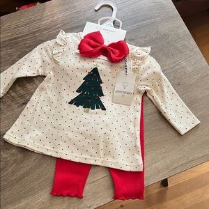 Kids Cream and Red Holiday Matching Set
